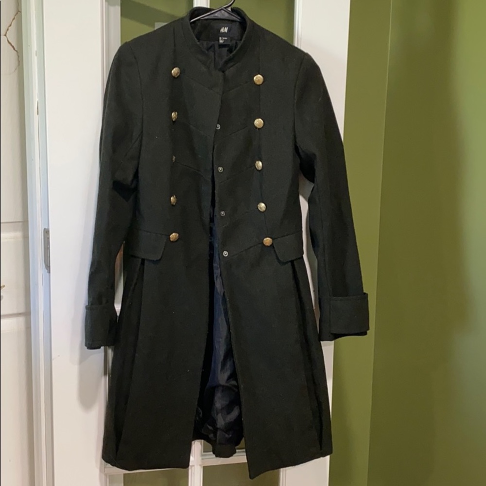 H&M green wool/felt jacket